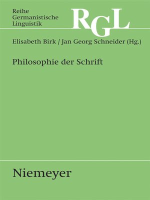 cover image of Philosophie der Schrift